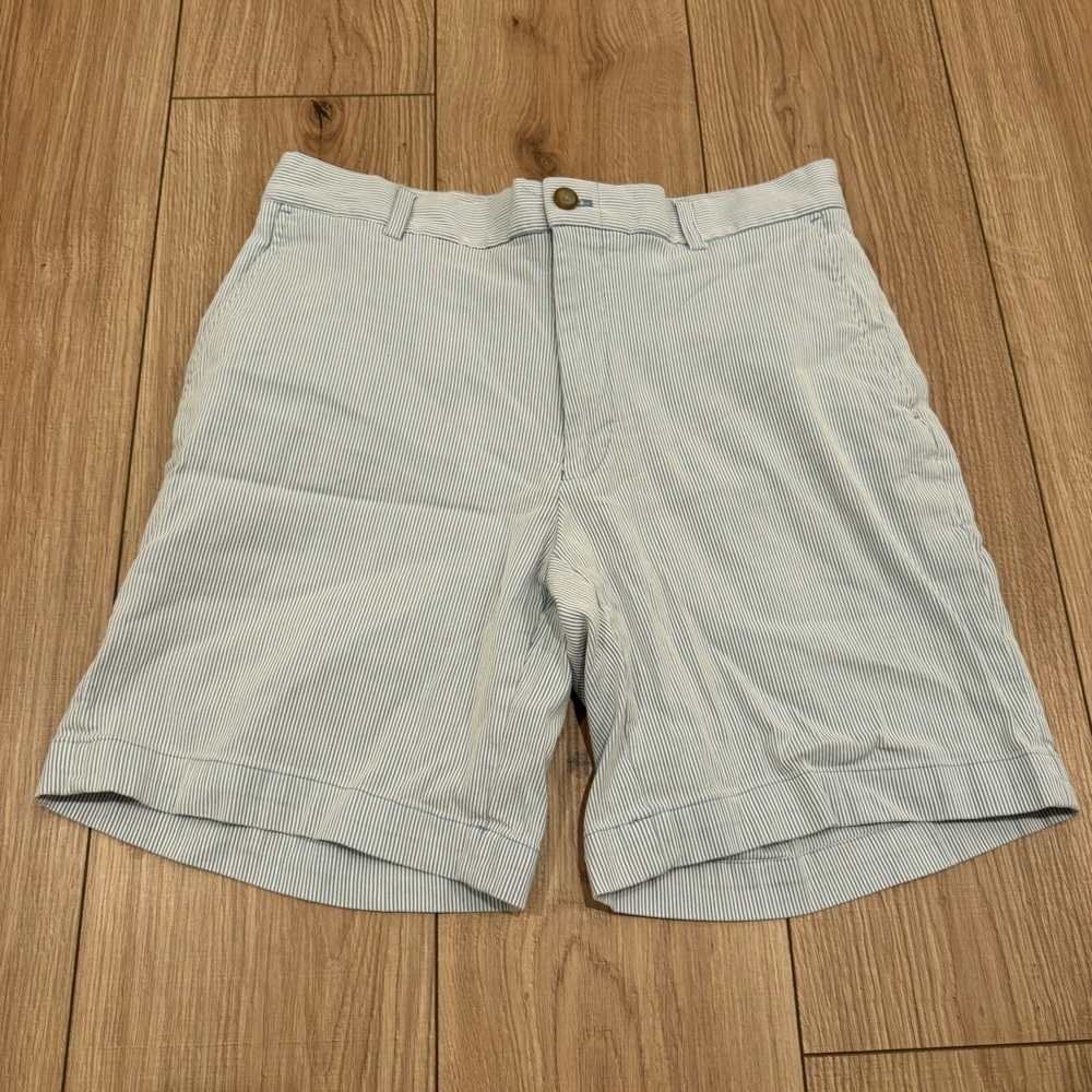 Southern Tide Blue and White Striped Shorts